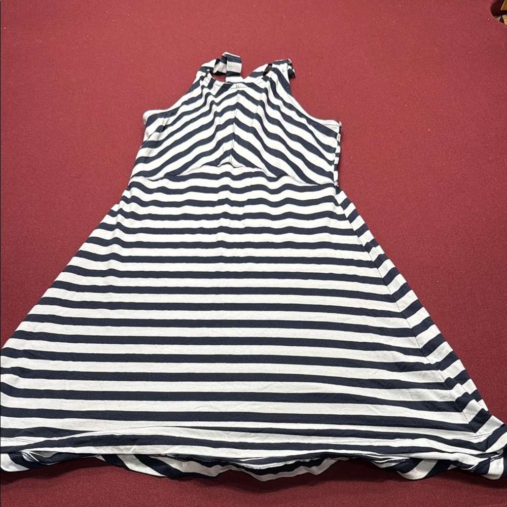 Splendid Navy and White Striped Maxi Dress